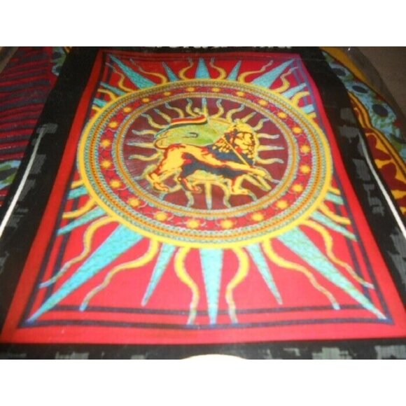 New Large Lion of Judah Tribe Rasta Wall Hanging Gift Tapestry Selassie African - Picture 2 of 3